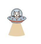 [アレンジ用]UFOで宇宙犬（個別スタンプ：6）