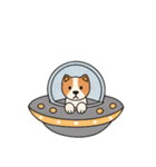 [アレンジ用]UFOで宇宙犬（個別スタンプ：7）