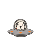 [アレンジ用]UFOで宇宙犬（個別スタンプ：8）