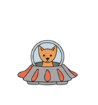 [アレンジ用]UFOで宇宙犬（個別スタンプ：9）