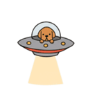 [アレンジ用]UFOで宇宙犬（個別スタンプ：11）