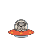 [アレンジ用]UFOで宇宙犬（個別スタンプ：14）