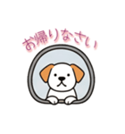 [お帰りなさい専用]窓からお出迎えする犬（個別スタンプ：14）