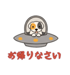 [お帰りなさい専用]UFOで宇宙犬1（個別スタンプ：1）