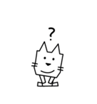 角張った猫のスタンプ（個別スタンプ：21）