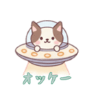 [オッケー専用]宇宙犬UFOで襲来（個別スタンプ：6）
