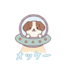 [オッケー専用]宇宙犬UFOで襲来（個別スタンプ：10）