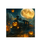 ハロウィンの世界の蒸気機関車（個別スタンプ：4）