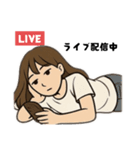 現実逃避、鬱、干物、大人女子、引きこもり（個別スタンプ：1）