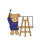 推し色テディベアの秋【青】（個別スタンプ：29）