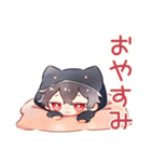 眠れない★黒猫耳パーカーくん（個別スタンプ：9）