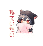 眠れない★黒猫耳パーカーくん（個別スタンプ：11）
