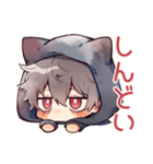 眠れない★黒猫耳パーカーくん（個別スタンプ：27）