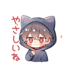 眠れない★黒猫耳パーカーくん（個別スタンプ：29）