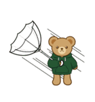 推し色テディベアの秋【緑】（個別スタンプ：28）