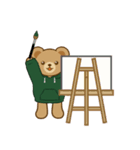 推し色テディベアの秋【緑】（個別スタンプ：29）