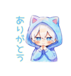 待ち合わせ★白猫耳パーカーくん（個別スタンプ：3）