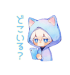 待ち合わせ★白猫耳パーカーくん（個別スタンプ：4）
