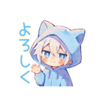 待ち合わせ★白猫耳パーカーくん（個別スタンプ：8）