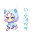 待ち合わせ★白猫耳パーカーくん（個別スタンプ：15）