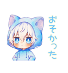 待ち合わせ★白猫耳パーカーくん（個別スタンプ：30）