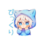 待ち合わせ★白猫耳パーカーくん（個別スタンプ：35）
