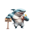 サメボクサーの爆笑日常,（個別スタンプ：16）