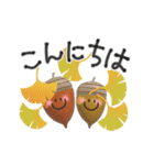 秋の毎日♡丁寧な大人挨拶♡デカ文字（個別スタンプ：3）