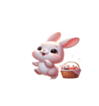 ピンクうさぎが一緒に祝うホリデー（個別スタンプ：1）