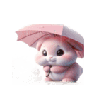 ピンクうさぎが一緒に祝うホリデー（個別スタンプ：2）