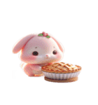 ピンクうさぎが一緒に祝うホリデー（個別スタンプ：8）