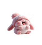 ピンクうさぎが一緒に祝うホリデー（個別スタンプ：12）
