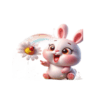 ピンクうさぎが一緒に祝うホリデー（個別スタンプ：16）