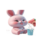 ピンクうさぎが一緒に祝うホリデー（個別スタンプ：21）