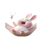 ピンクうさぎが一緒に祝うホリデー（個別スタンプ：24）