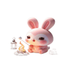 ピンクうさぎが一緒に祝うホリデー（個別スタンプ：26）