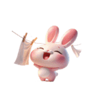 ピンクうさぎが一緒に祝うホリデー（個別スタンプ：28）