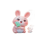ピンクうさぎが一緒に祝うホリデー（個別スタンプ：31）