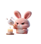 ピンクうさぎが一緒に祝うホリデー（個別スタンプ：32）