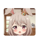 うさ耳みなみちゃんスタンプ（個別スタンプ：21）