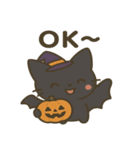 ハロウィン黒猫コウモリうさぎのスタンプ（個別スタンプ：9）