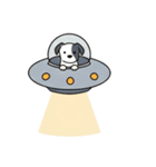 [アレンジ用]UFOで宇宙犬2（個別スタンプ：1）