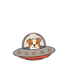 [アレンジ用]UFOで宇宙犬2（個別スタンプ：4）