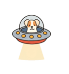 [アレンジ用]UFOで宇宙犬2（個別スタンプ：6）