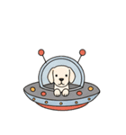 [アレンジ用]UFOで宇宙犬2（個別スタンプ：12）