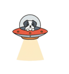 [アレンジ用]UFOで宇宙犬3（個別スタンプ：1）