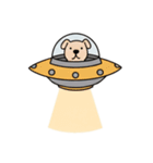 [アレンジ用]UFOで宇宙犬3（個別スタンプ：4）