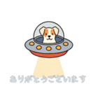 [ありがとうございます専用]UFOで宇宙犬2（個別スタンプ：8）