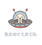 [気を付けて来てね専用]UFOで宇宙犬2（個別スタンプ：15）