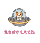 [気を付けて来てね専用]UFOで宇宙犬3（個別スタンプ：9）